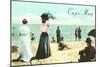 Vintage Beach Scene, Cape May, New Jersey-null-Mounted Art Print