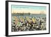 Vintage Beach Scene, Santa Cruz-null-Framed Art Print