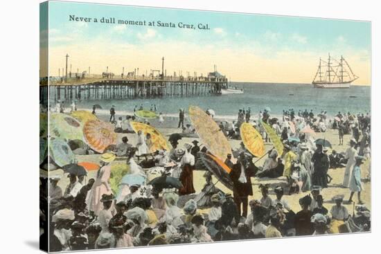 Vintage Beach Scene, Santa Cruz-null-Stretched Canvas