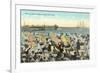 Vintage Beach Scene, Santa Cruz-null-Framed Premium Giclee Print