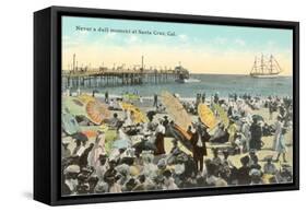 Vintage Beach Scene, Santa Cruz-null-Framed Stretched Canvas