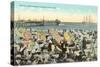 Vintage Beach Scene, Santa Cruz-null-Stretched Canvas