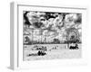 Vintage Beach, Wonder Wheel, Black and White Photography, Coney Island, Brooklyn, New York, US-Philippe Hugonnard-Framed Photographic Print