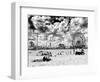 Vintage Beach, Wonder Wheel, Black and White Photography, Coney Island, Brooklyn, New York, US-Philippe Hugonnard-Framed Photographic Print