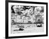 Vintage Beach, Wonder Wheel, Black and White Photography, Coney Island, Brooklyn, New York, US-Philippe Hugonnard-Framed Photographic Print