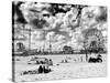 Vintage Beach, Wonder Wheel, Black and White Photography, Coney Island, Brooklyn, New York, US-Philippe Hugonnard-Stretched Canvas