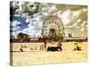 Vintage Beach, Wonder Wheel, Coney Island, Brooklyn, New York, United States-Philippe Hugonnard-Stretched Canvas