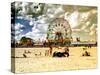 Vintage Beach, Wonder Wheel, Coney Island, Brooklyn, New York, United States-Philippe Hugonnard-Stretched Canvas