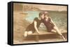 Vintage Beachgoing Couple, Stuart, Florida-null-Framed Stretched Canvas