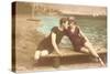 Vintage Beachgoing Couple, Stuart, Florida-null-Stretched Canvas