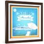 Vintage Beautiful Sea Travel Background-Alex150770-Framed Art Print