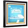 Vintage Beautiful Sea Travel Background-Alex150770-Framed Art Print