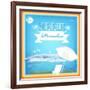 Vintage Beautiful Sea Travel Background-Alex150770-Framed Art Print