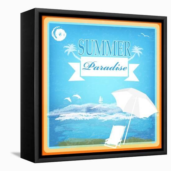 Vintage Beautiful Sea Travel Background-Alex150770-Framed Stretched Canvas
