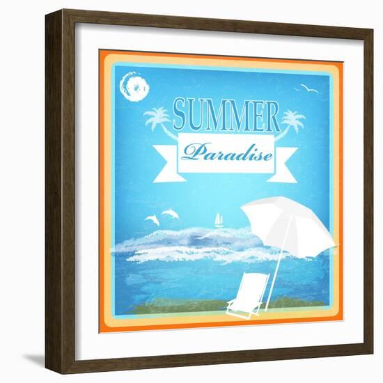 Vintage Beautiful Sea Travel Background-Alex150770-Framed Art Print