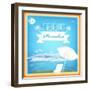 Vintage Beautiful Sea Travel Background-Alex150770-Framed Art Print