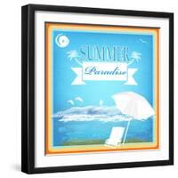 Vintage Beautiful Sea Travel Background-Alex150770-Framed Art Print