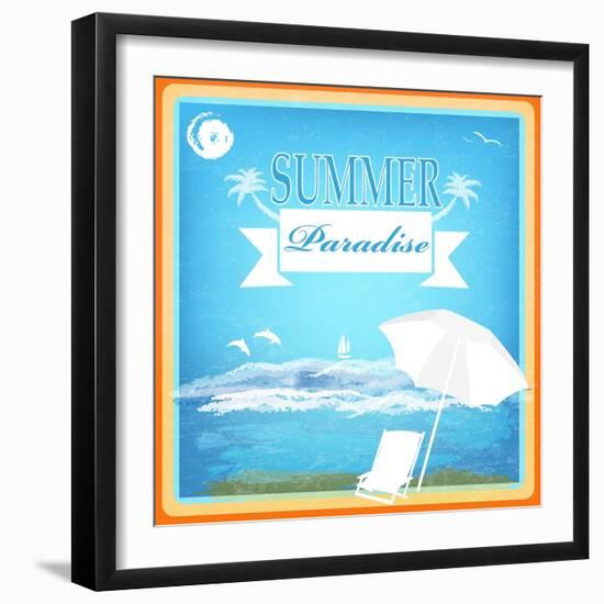 Vintage Beautiful Sea Travel Background-Alex150770-Framed Art Print