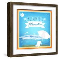 Vintage Beautiful Sea Travel Background-Alex150770-Framed Art Print