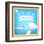 Vintage Beautiful Sea Travel Background-Alex150770-Framed Art Print