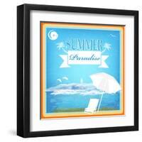 Vintage Beautiful Sea Travel Background-Alex150770-Framed Art Print