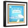 Vintage Beautiful Sea Travel Background-Alex150770-Framed Art Print