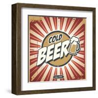 Vintage Beer Poster-Lukeruk-Framed Art Print