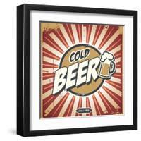 Vintage Beer Poster-Lukeruk-Framed Art Print