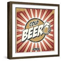 Vintage Beer Poster-Lukeruk-Framed Art Print