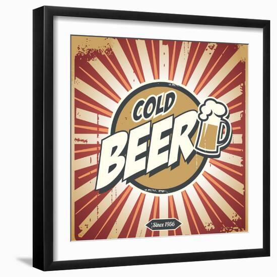 Vintage Beer Poster-Lukeruk-Framed Art Print