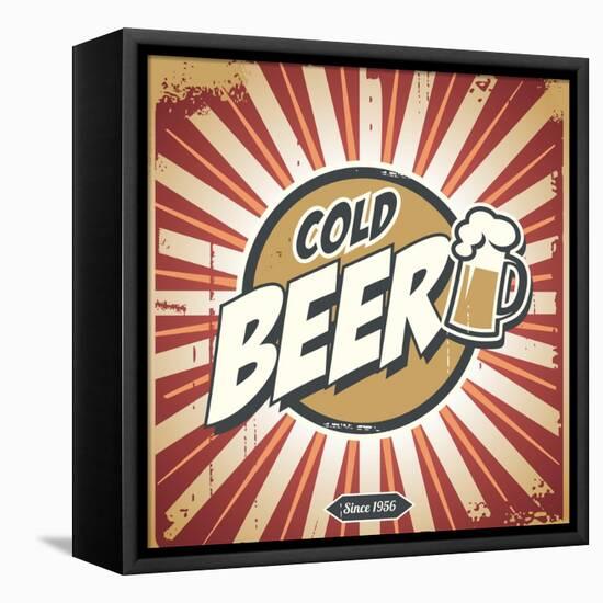 Vintage Beer Poster-Lukeruk-Framed Stretched Canvas