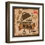 Vintage Beer Sign-bioraven-Framed Art Print