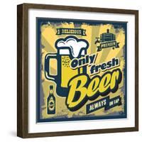 Vintage Beer Sign-bioraven-Framed Art Print