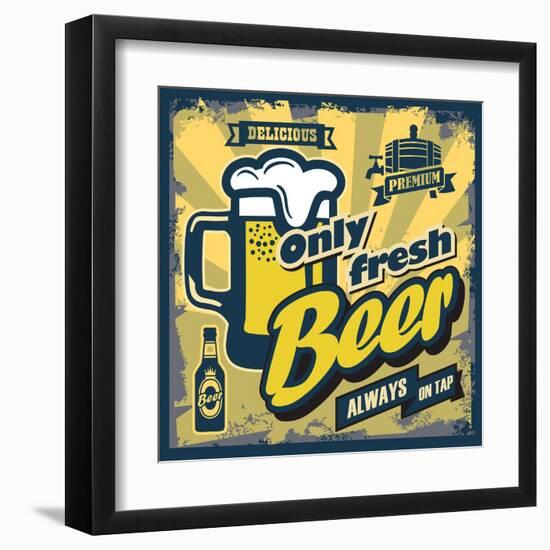 Vintage Beer Sign-bioraven-Framed Art Print