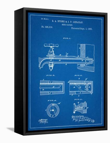 Vintage Beer Tap Patent-null-Framed Stretched Canvas