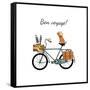 Vintage Bicycle Illustration-Tasiania-Framed Stretched Canvas