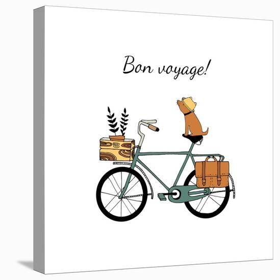 Vintage Bicycle Illustration-Tasiania-Stretched Canvas