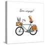 Vintage Bicycle Illustration-Tasiania-Stretched Canvas