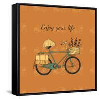 Vintage Bicycle Illustration-Tasiania-Framed Stretched Canvas