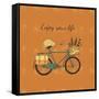 Vintage Bicycle Illustration-Tasiania-Framed Stretched Canvas