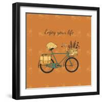 Vintage Bicycle Illustration-Tasiania-Framed Art Print