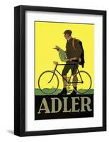 Vintage Bicycle Poster, Adler-null-Framed Art Print