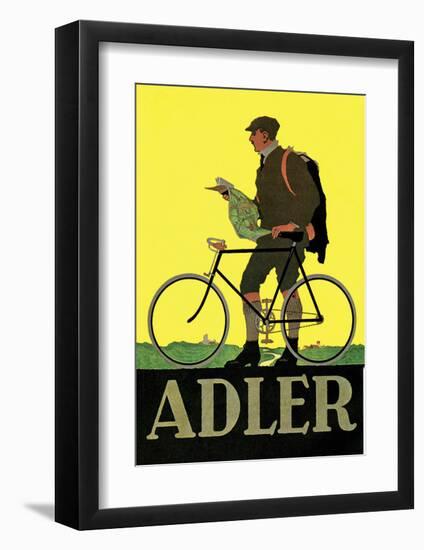 Vintage Bicycle Poster, Adler-null-Framed Art Print