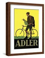 Vintage Bicycle Poster, Adler-null-Framed Art Print