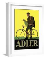 Vintage Bicycle Poster, Adler-null-Framed Art Print