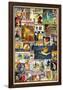 Vintage Bicycles Ads Collage-null-Framed Poster