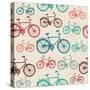 Vintage Bike Pattern-cienpies-Stretched Canvas