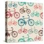 Vintage Bike Pattern-cienpies-Stretched Canvas