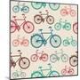 Vintage Bike Pattern-cienpies-Mounted Art Print
