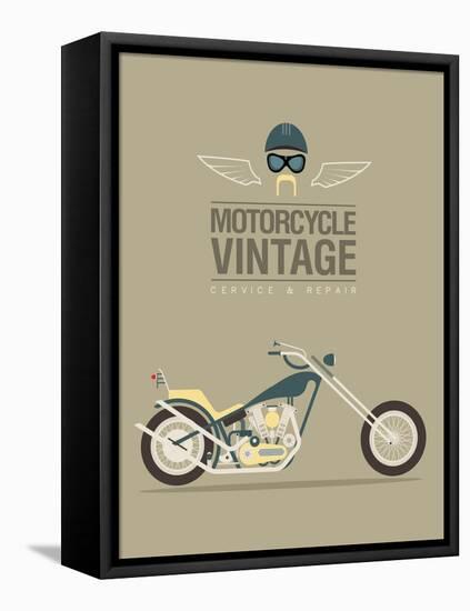 Vintage Bike-vector pro-Framed Stretched Canvas